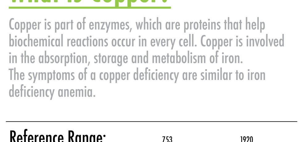 what is copper genova test results meaning interpretation reference ranges high low treatment