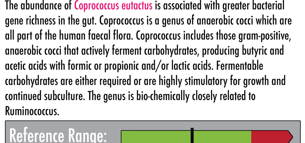 Coprococcus eutactus high low meaning gut stool feces gdx ubiome genova treatment