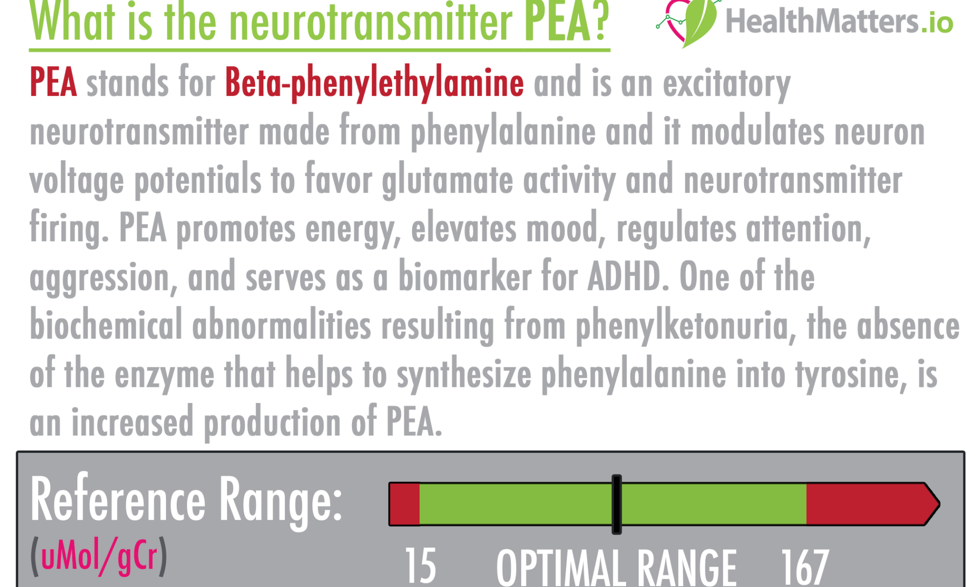 PEA Neurotransmitter Beta-phenylethylamine high low meaning treatment symptoms interpretive