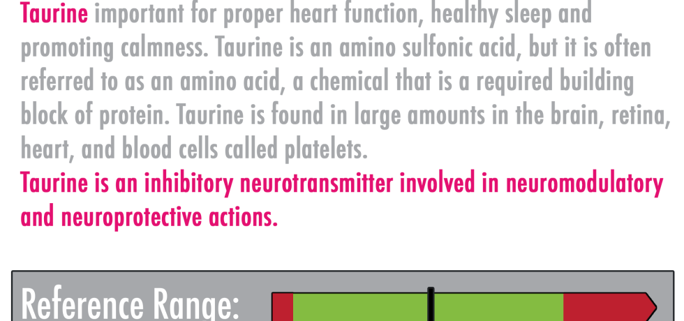 Taurine high low levels meaning treatment symptoms lab results explained interpretive interpretation pdf genova healthmatters